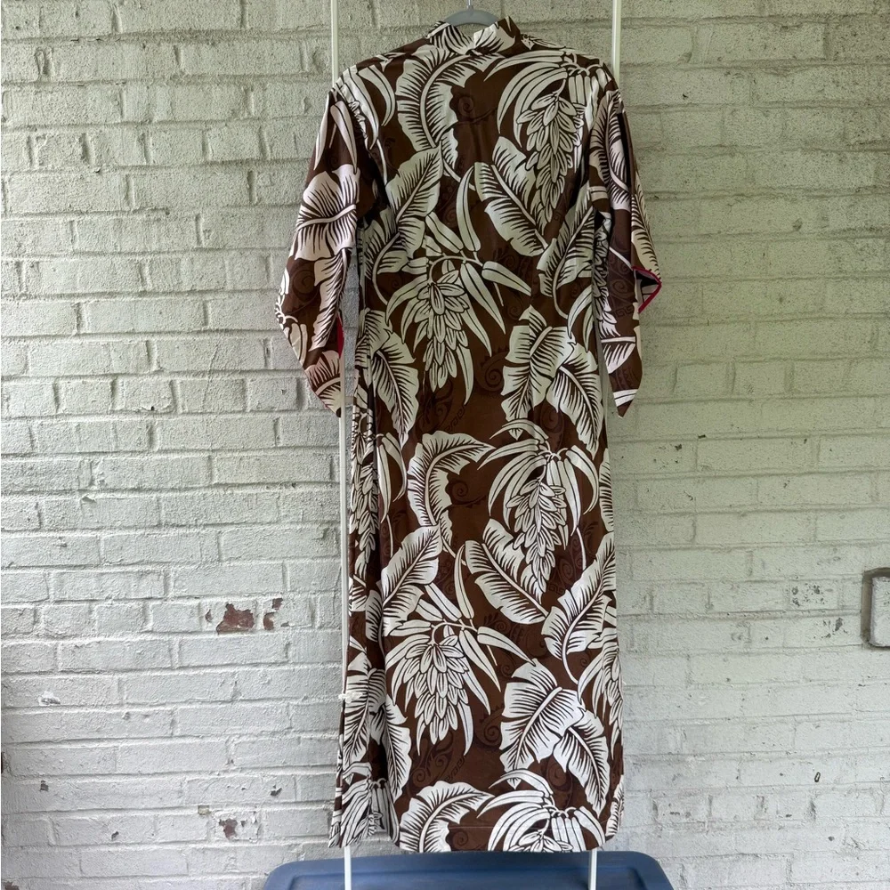 Handmade Hawaiian Tropical Leaf Maxi Dress - Picture 6 of 6